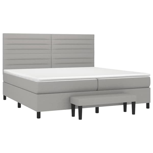 Ramsäng med madrass ljusgrå 200x200 cm tyg