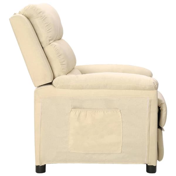 Reclinerfåtölj gräddvit tyg
