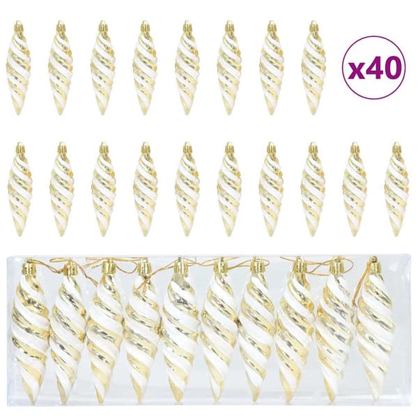 Jul Spiralformad Kula 40 pcs Guld Plast
