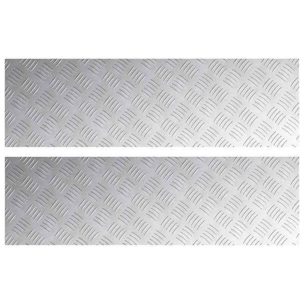 Trappsteg Rektangulär 2 pcs Silver 100 x 30 cm Aluminium