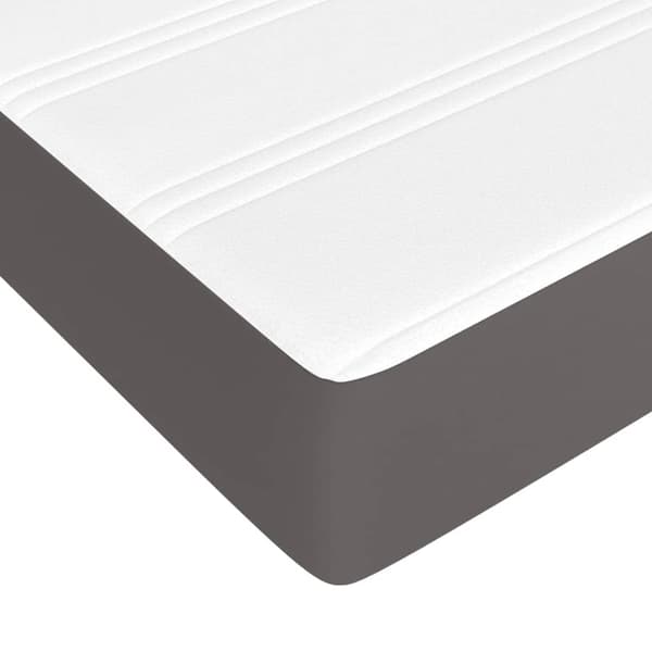 Ramsäng med madrass grå 80x200 cm konstläder