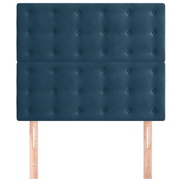 Sänggavel mörkblå 90x5x118/128 cm sammet