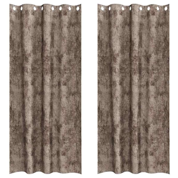 Sammetsgardiner 2 st Cappuccino 260 x 140 cm Sammet