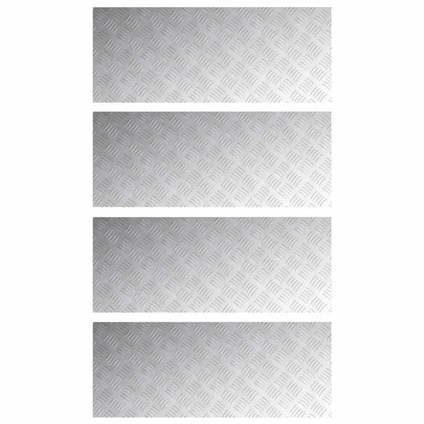 Trappsteg Rektangulär 4 pcs Silver 100 x 40 cm Aluminium