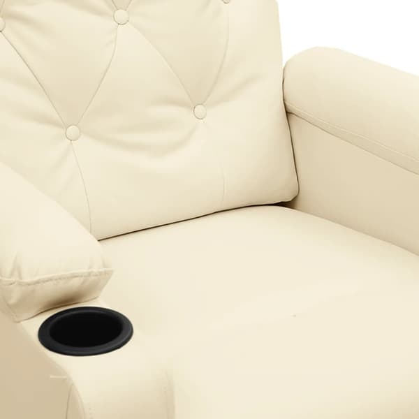 Reclinerfåtölj gräddvit konstläder