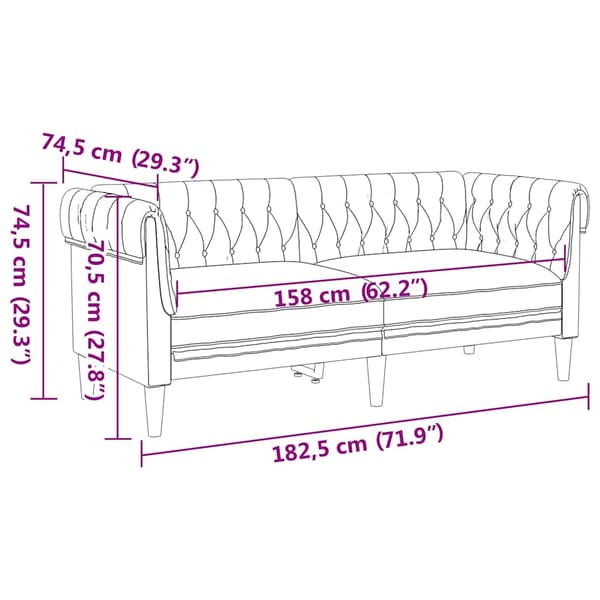 Soffa Mörkgrå 182,5 x 74,5 x 74,5 cm Polyester