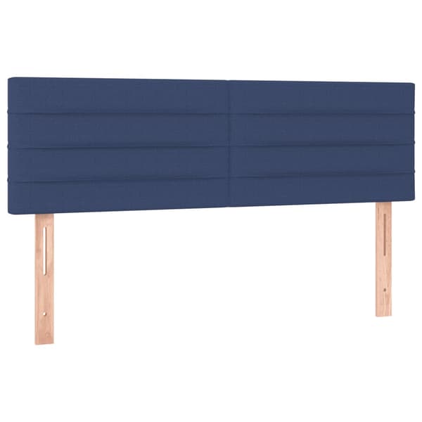 Ramsäng med madrass blå 140x190 cm tyg