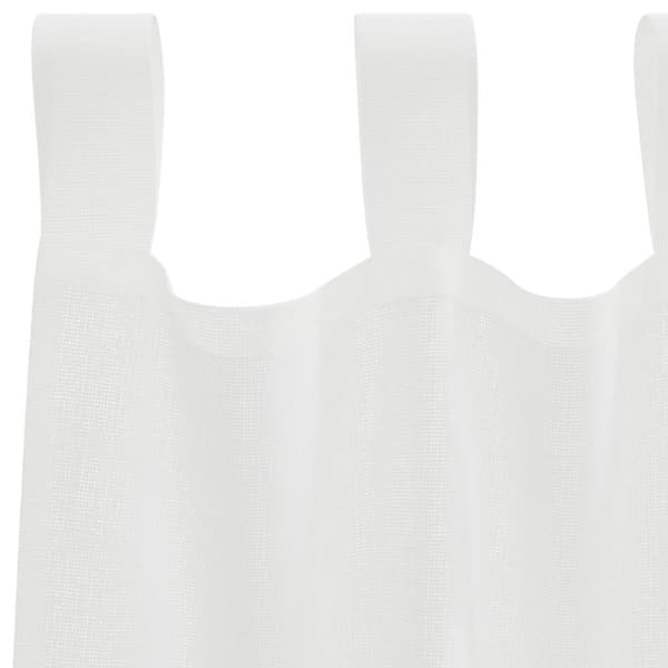 Voile gardiner med öglor 2 st vit 140x140 cm