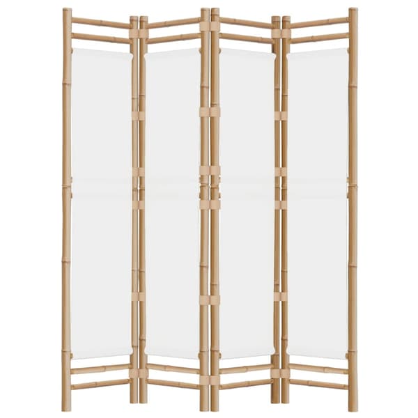 Rumsavdelare 4 paneler hopfällbar 160 cm bambu och kanvas