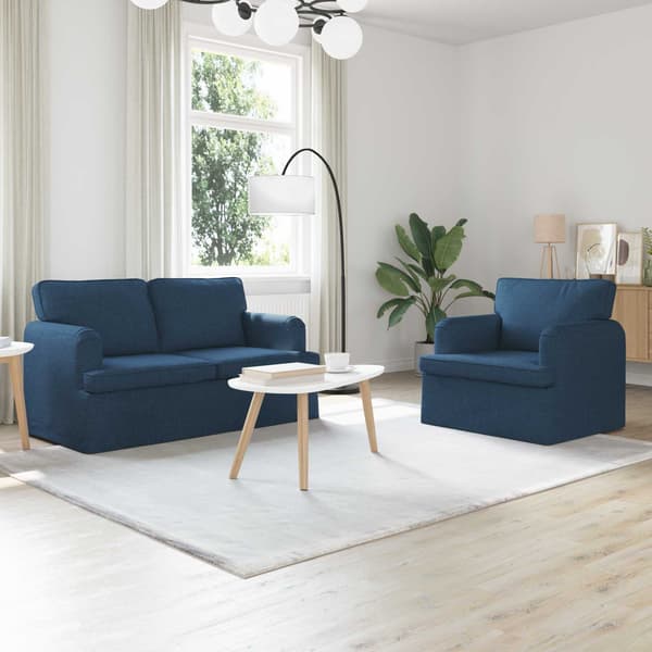 Soffset 2 pcs Blå 144 x 80 x 85 cm tyg