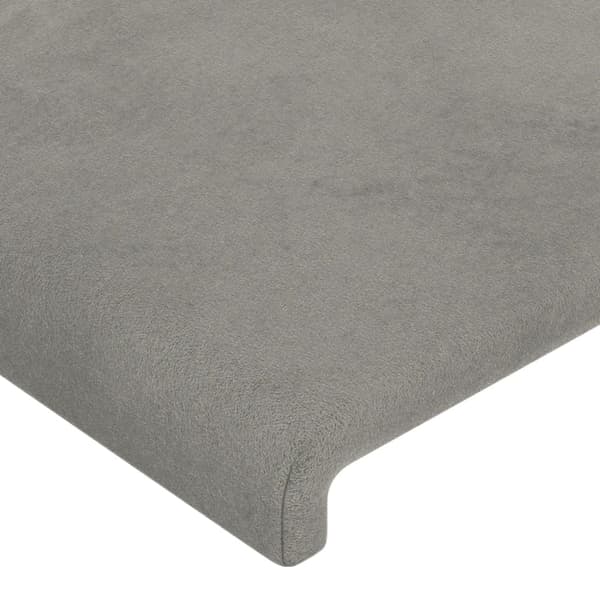 Sänggavel ljusgrå 180x5x118/128 cm sammet