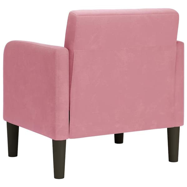 Soffstol med armstöd rosa 54 cm sammet