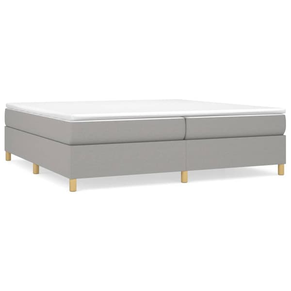 Ramsäng med madrass ljusgrå 200x200 cm tyg