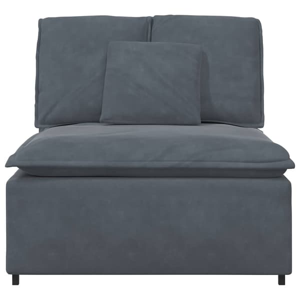 Modulär mittmodul för soffa med dynor mörkgrå 100 cm