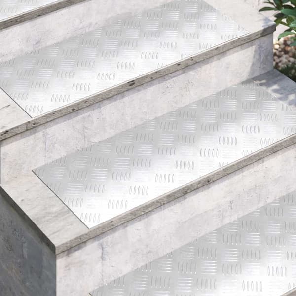 Trappsteg Rektangulär 2 pcs Silver 80 x 30 cm Aluminium