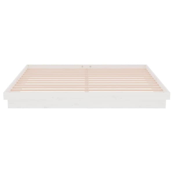 Sängram vit massivt trä 200x200 cm
