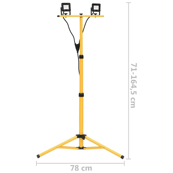 Strålkastare med stativ 2x10 W LED varmvit