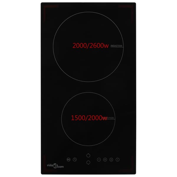 Induktionshäll med 2 plattor touchkontroll glas 3500 W