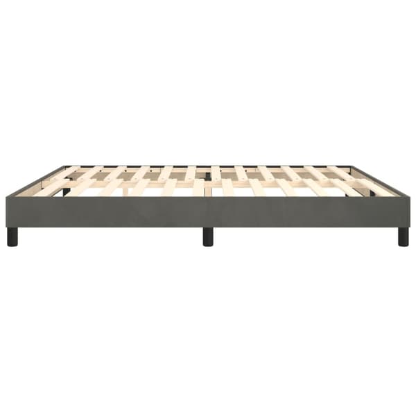 Boxspring-sängram mörkgrå 200x200 cm sammet
