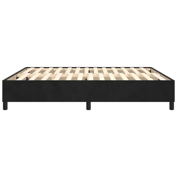Boxspring-sängram svart 160x200 cm sammet