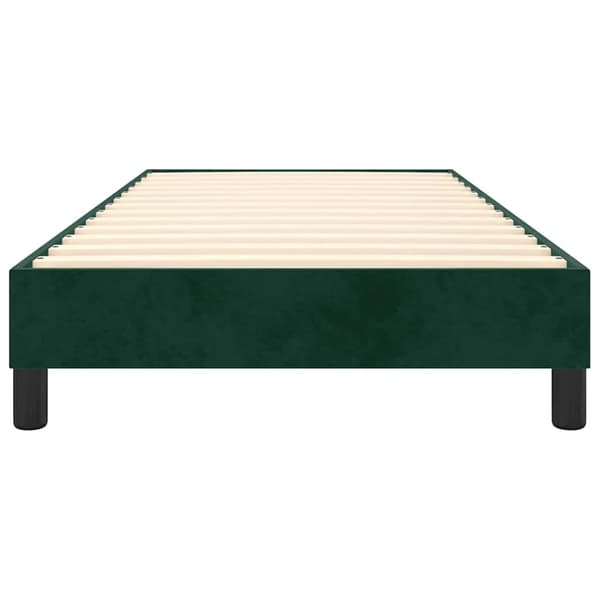 Boxspring-sängram mörkgrön 90x200 cm sammet