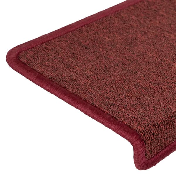 Trappmattor 15 st 65x21x4 cm bordeaux rektangulär kant