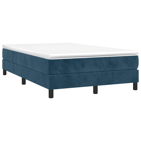 Boxspring-sängram mörkblå 120x200 cm sammet