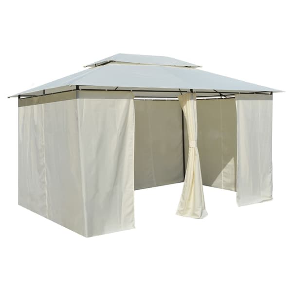 Paviljong med draperier 4x3 m vit