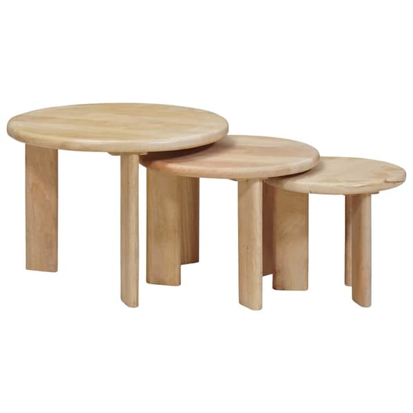 Nesting Kaffe Bord 3 pcs Svart Massivt mangoträ