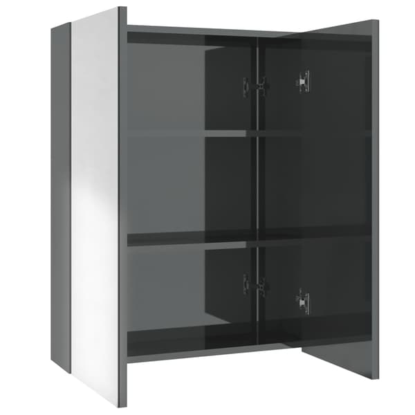 Spegelskåp för badrum grå 60x15x75 cm MDF