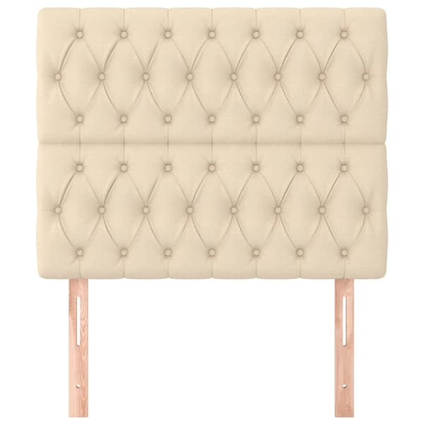 Sänggavel creme 90x7x118/128 cm tyg
