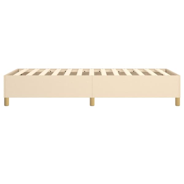 Boxspring-sängram gräddvit 90x190 cm tyg