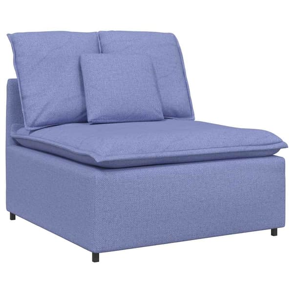 Modulär soffmodul i mitten med dynor Jeans blå 100 cm