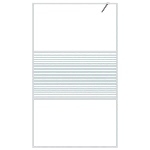 Duschvägg vit 115x195 cm klart ESG-glas