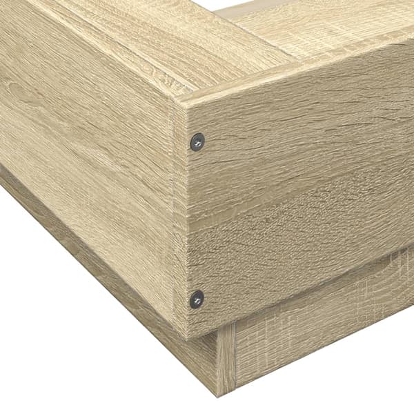 Sängram sonoma-ek 200x200 cm konstruerat trä