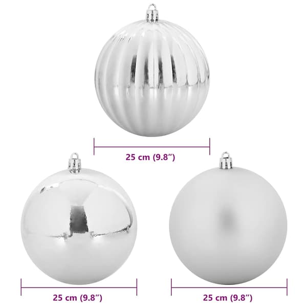 Julgransprydnad Set XXL 3 pcs Silver Plast