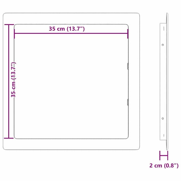 Åtkomstpaneler Vit 35 x 35 cm ABS Plast