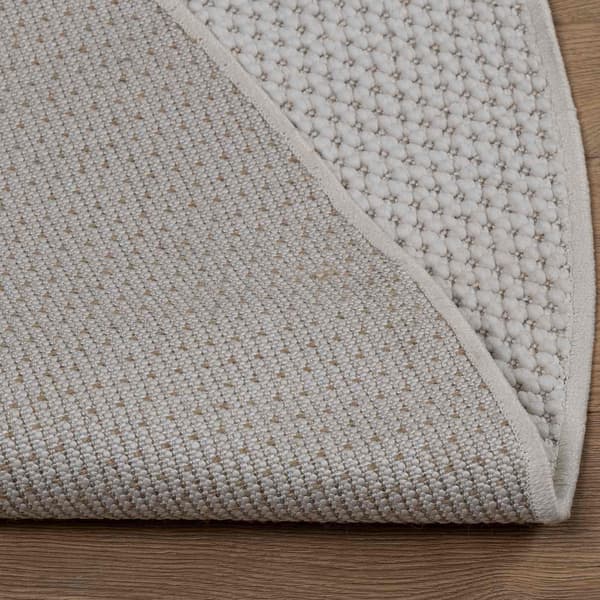 Områdesmattor Rund LUGO Kräm Ø 200 CM Polyester