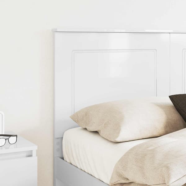 Huvudgavel Glansig Vit 100 cm Konstruerat trä