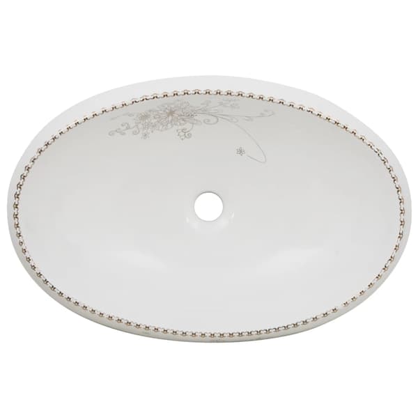 Handfat vit oval 59x40x15 cm keramik