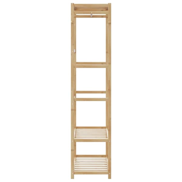 Klädställ med hyllor 80x40x175 cm bambu