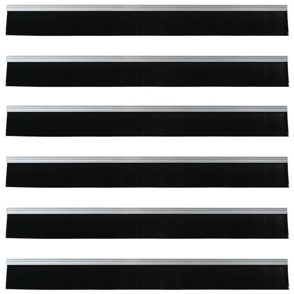 Självhäftande dörrborstlist 6 pcs Silver 100 cm