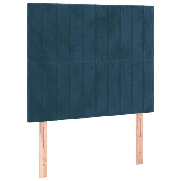 Sänggavel mörkblå 80x5x118/128 cm sammet