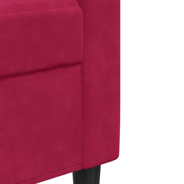 3-sitssoffa vinröd 210 cm sammet