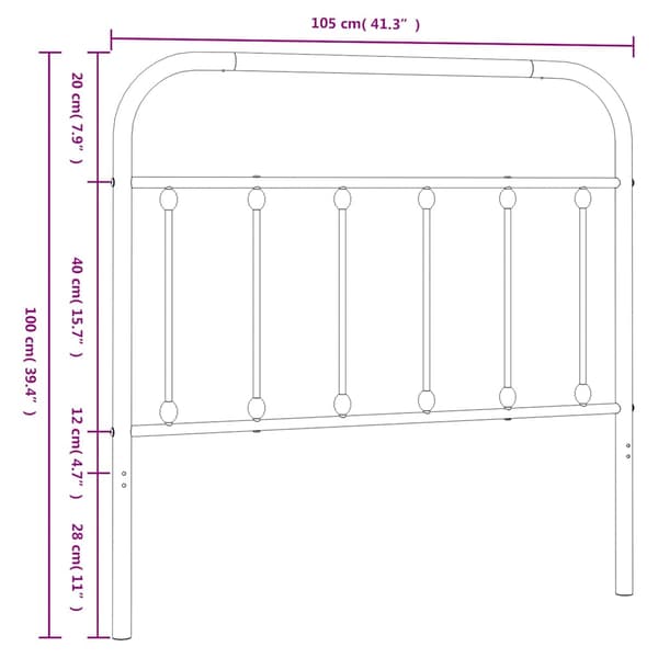 Ersättningsgavel metall vit 100 cm