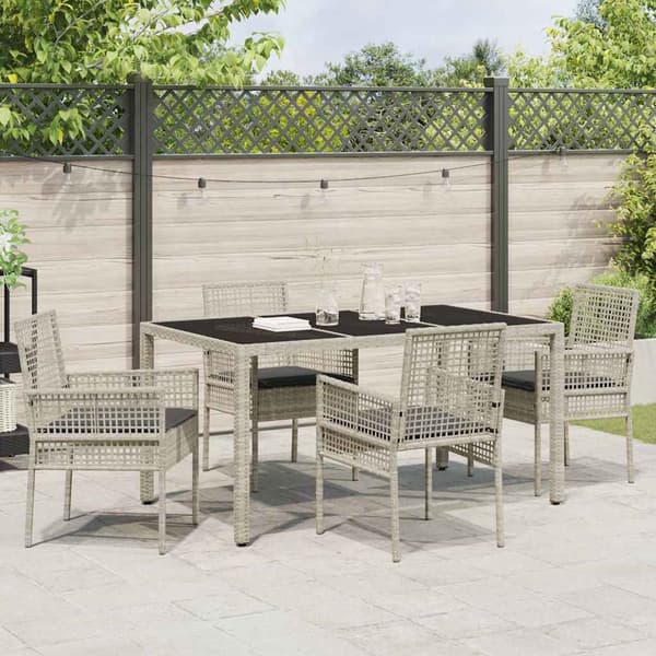 Trädgårdsmöbelset 5 pcs Ljusgrå konstrotting