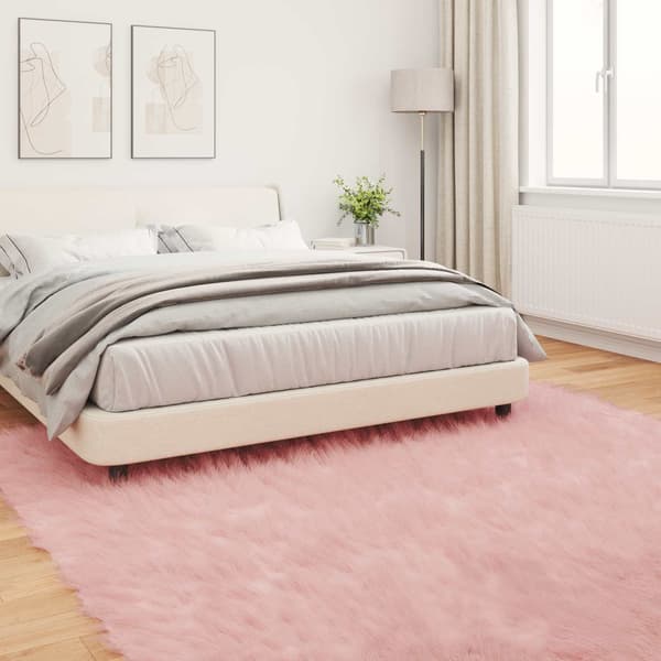 Fuskfäll matta TAFALLA Rosa 200 x 200 cm Polyester
