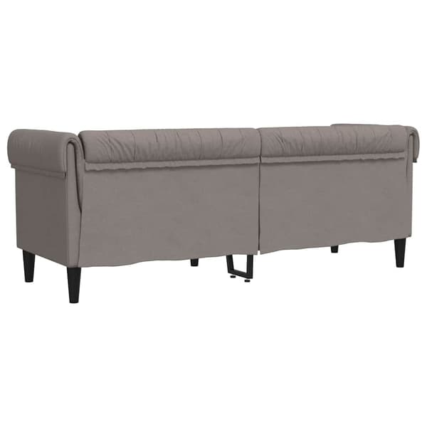 Chesterfieldsoffa 3-sits taupe tyg