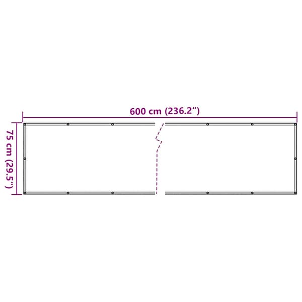 Insynsskydd för balkong antracit 600x75 cm PVC