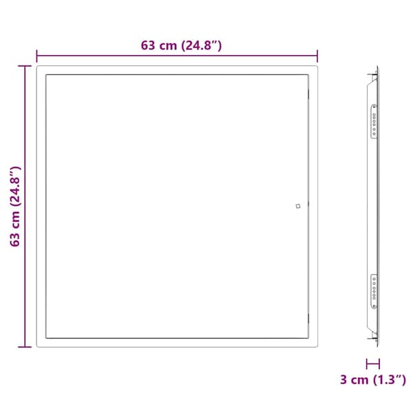 Åtkomstpanel Vit 63 x 63 x 3 cm Stål